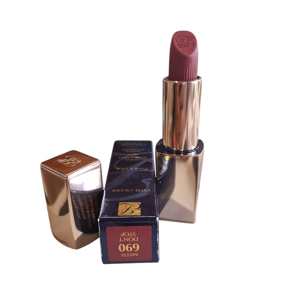 Estée Lauder Pure Color Womens 690 Don't Stop Long-Wearing Matte Lipstick Plumps
